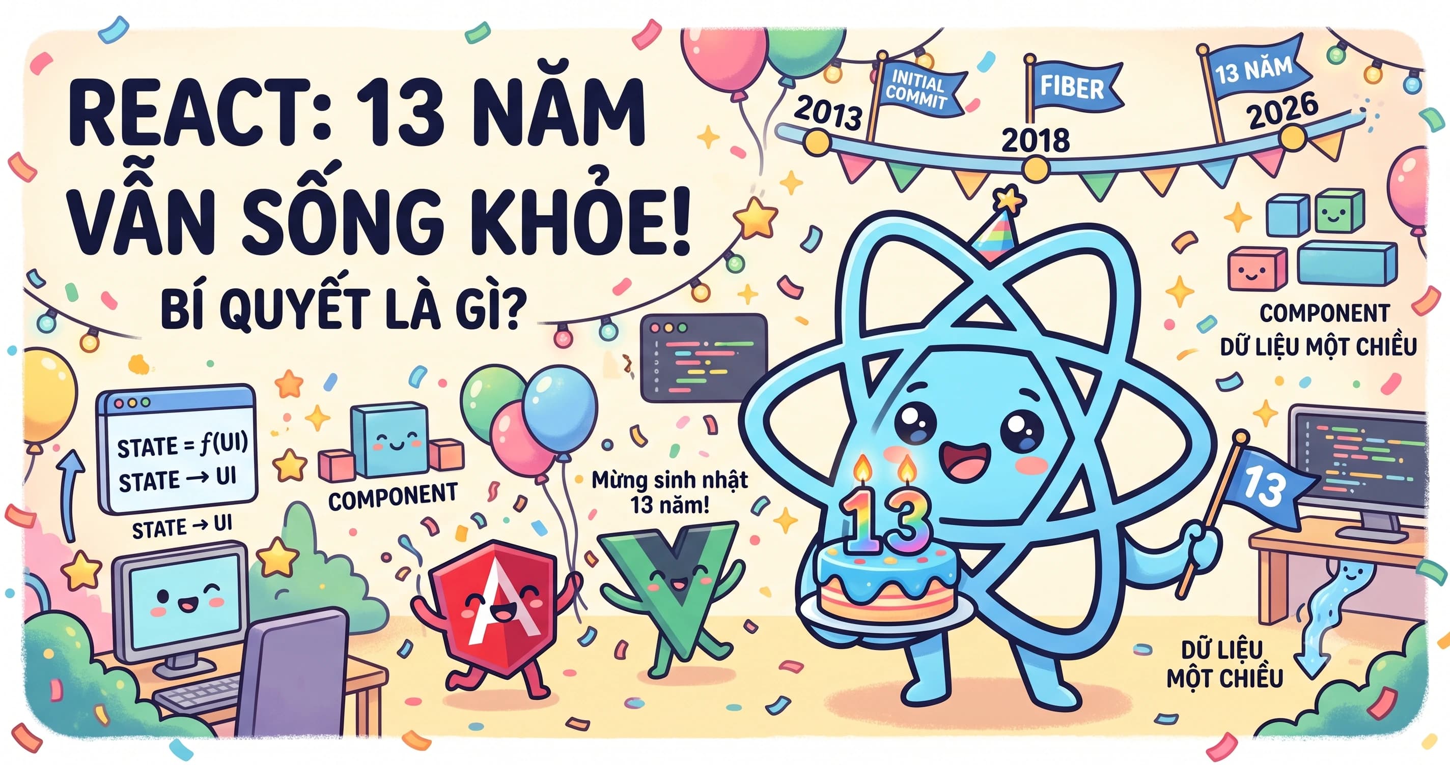 Vì sao React sau 13 năm vẫn còn sống khỏe?